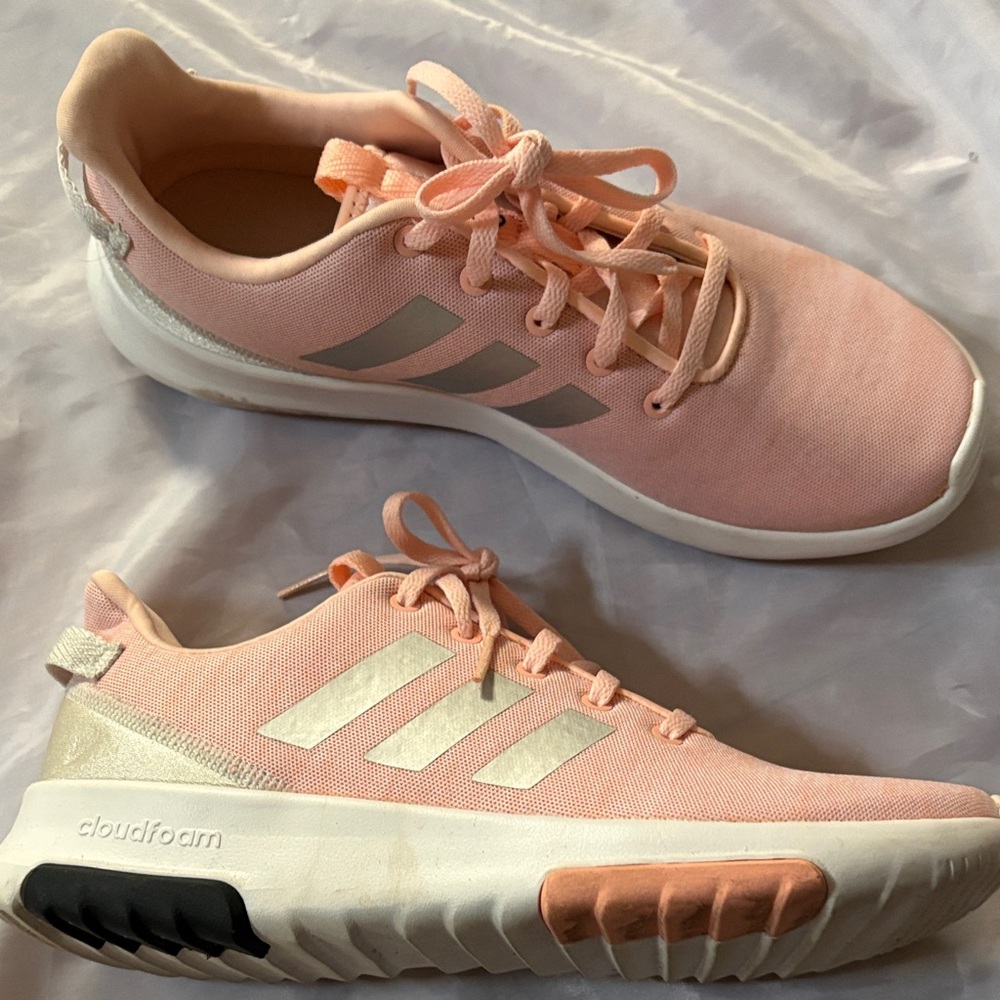 Adidas Girls Light Pink Cloudfoam Sneakers